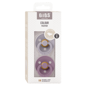 Chupetes BIBS Mamón Anatómicos Gris y Mauve Talla 1  Látex Set de 2 | BIBS Guatemala - Niko & Nini