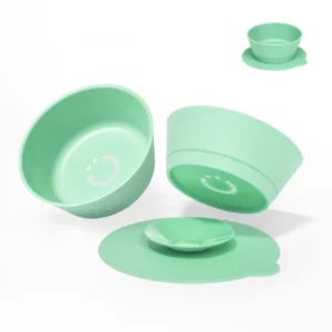 Set de 2 bowls con base antideslizante Ubbi Sugar Snap verde para bebé