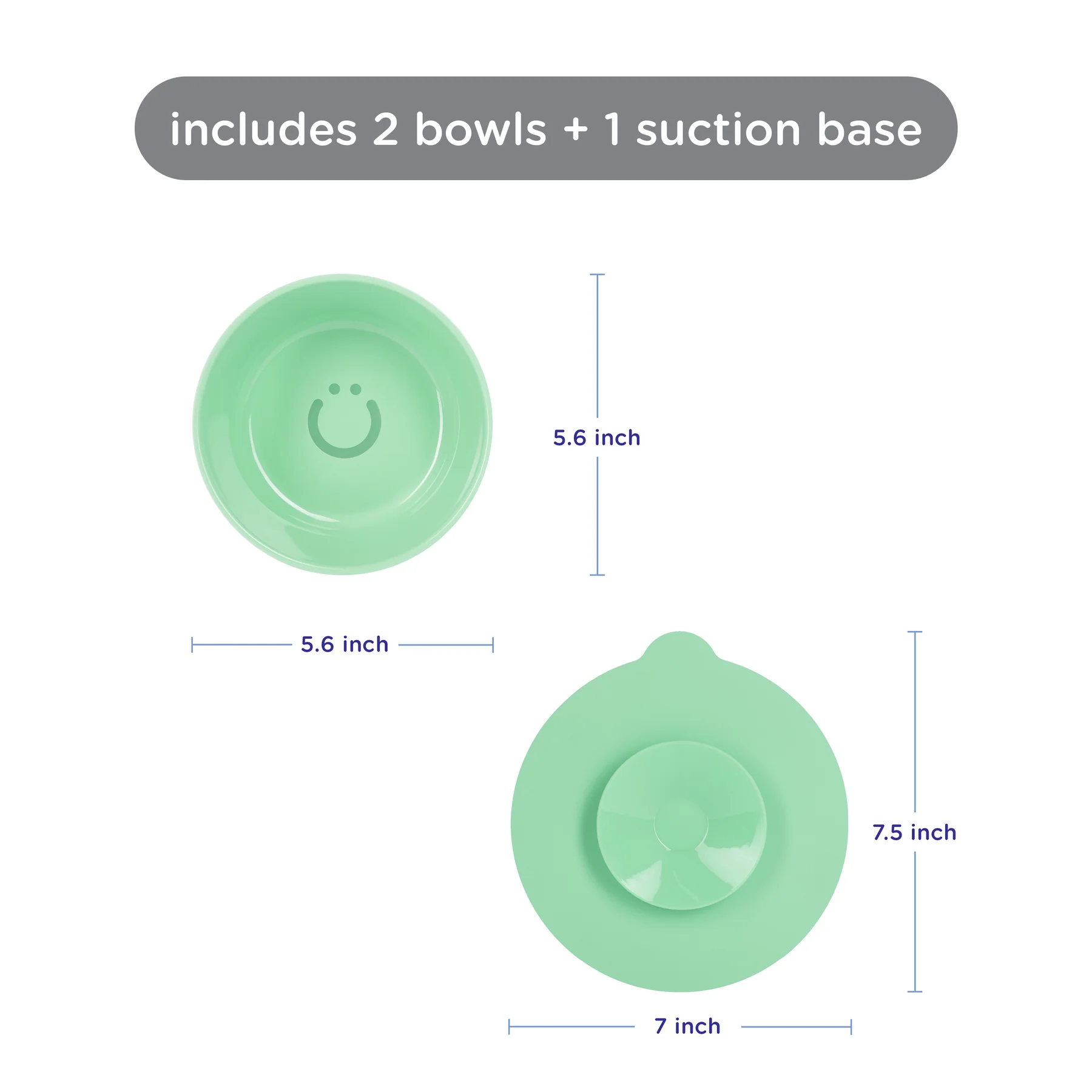 Set de 2 Bowls con Base Antideslizante Ubbi Sugar Snap - Imagen 5