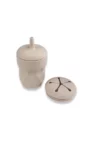 Vaso con pajilla y Snack Cup para bocadillos Najell beige 150 ml práctica y segura