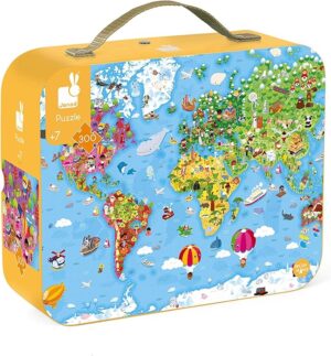 Puzle Gigante Atlas Mundial 300 Piezas Educativo de Madera | Janod