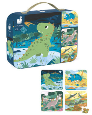 Set 4 Puzles Evolutivos Dinosaurios Educativos | Janod