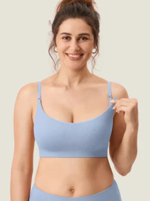 Bralette de Lactancia Azul Talla S Con fácil acceso para lactancia