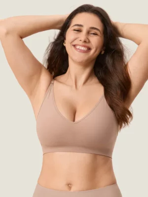 Brasier de Lactancia Tejido Suave sin Costuras, Cocoa Beige Talla XS