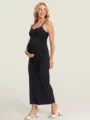Vestido de Maternidad Negro Talla L tela suave y elástica, comodidad
