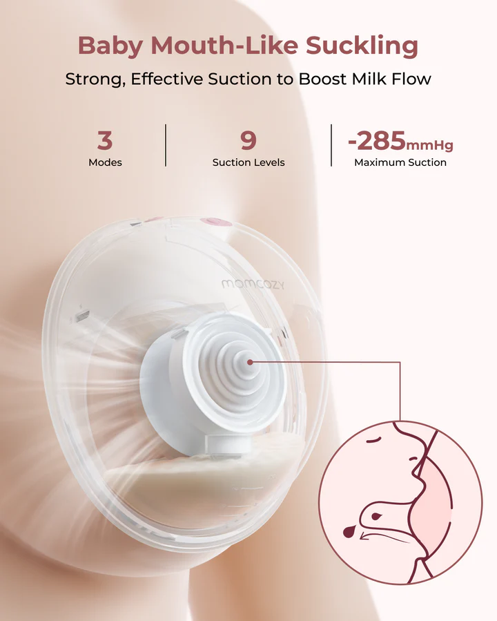 Extractor de Leche Doble Manos Libres M5 Smart Momcozy - Imagen 4