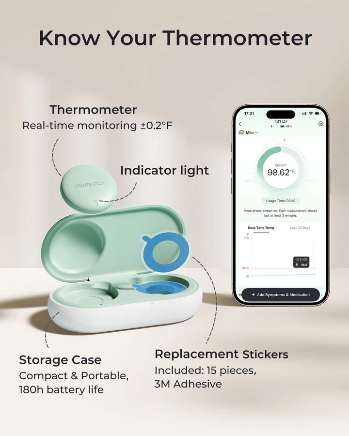 Momcozy | Termómetro Inteligente para Bebé con Monitoreo en App - Imagen 6