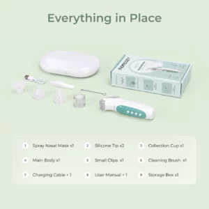Aspirador Nasal Eléctrico BreezyClear™ 2 en 1 con Spray Momcozy - Thumbnail Image 2