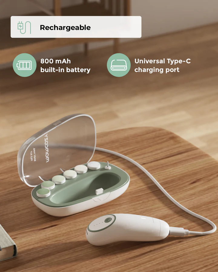 Lima Eléctrica para Uñas de Bebé Lime Green Momcozy - Imagen 2