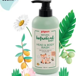 Natural Botanical Baby Head & Body Wash 500 ml – Pigeon - Thumbnail Image 2