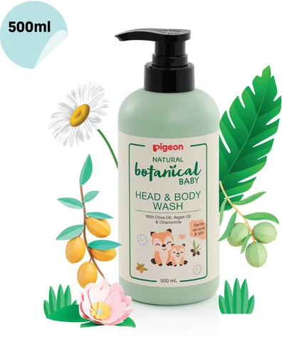 Natural Botanical Baby Head & Body Wash 500 ml – Pigeon - Imagen 2