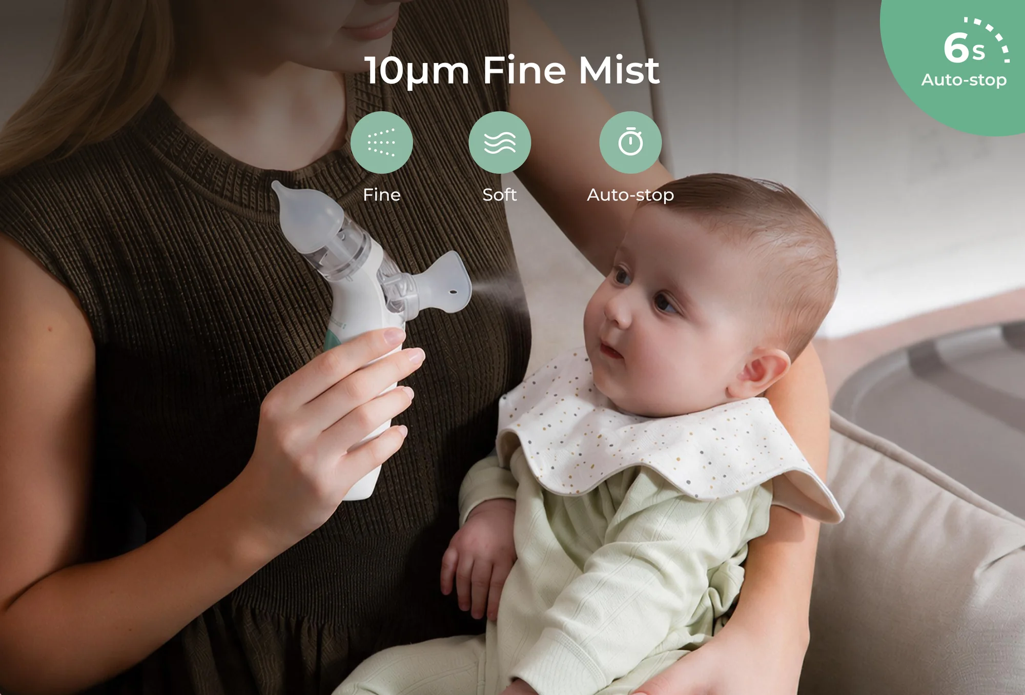 Aspirador Nasal Eléctrico BreezyClear™ 2 en 1 con Spray Momcozy - Imagen 6