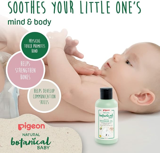Natural Botanical Baby Massage Oil 120 ml – Pigeon - Imagen 2