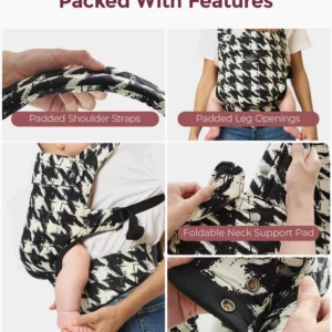 Portabebé Ergonómico PureHug Cotton Houndstooth Momcozy - Thumbnail Image 3