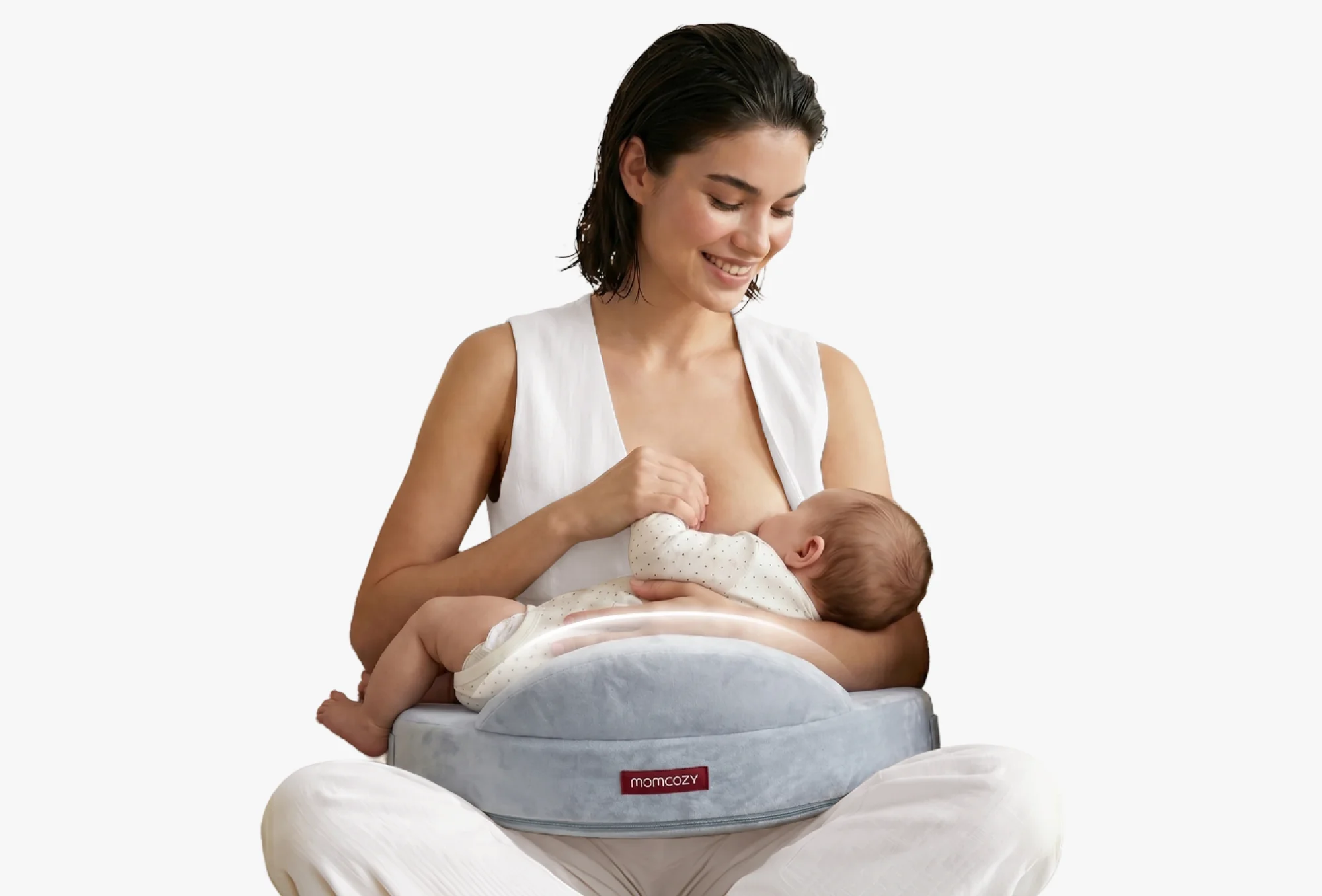Almohada Ergonómica de Lactancia con Memory Foam Gris Momcozy