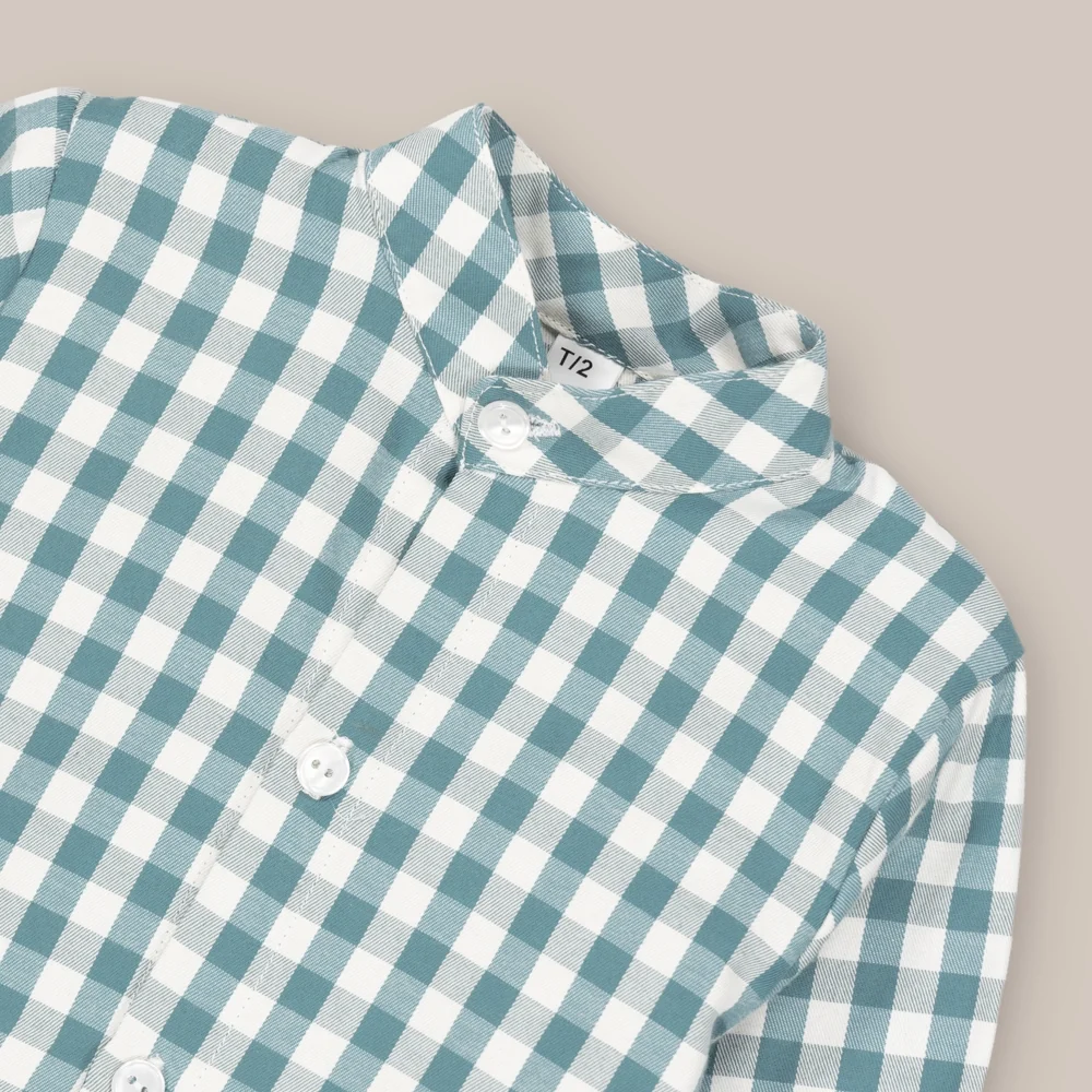 Camisa Cuadros Verde Niño Hungría Doña Carmen - Imagen 3