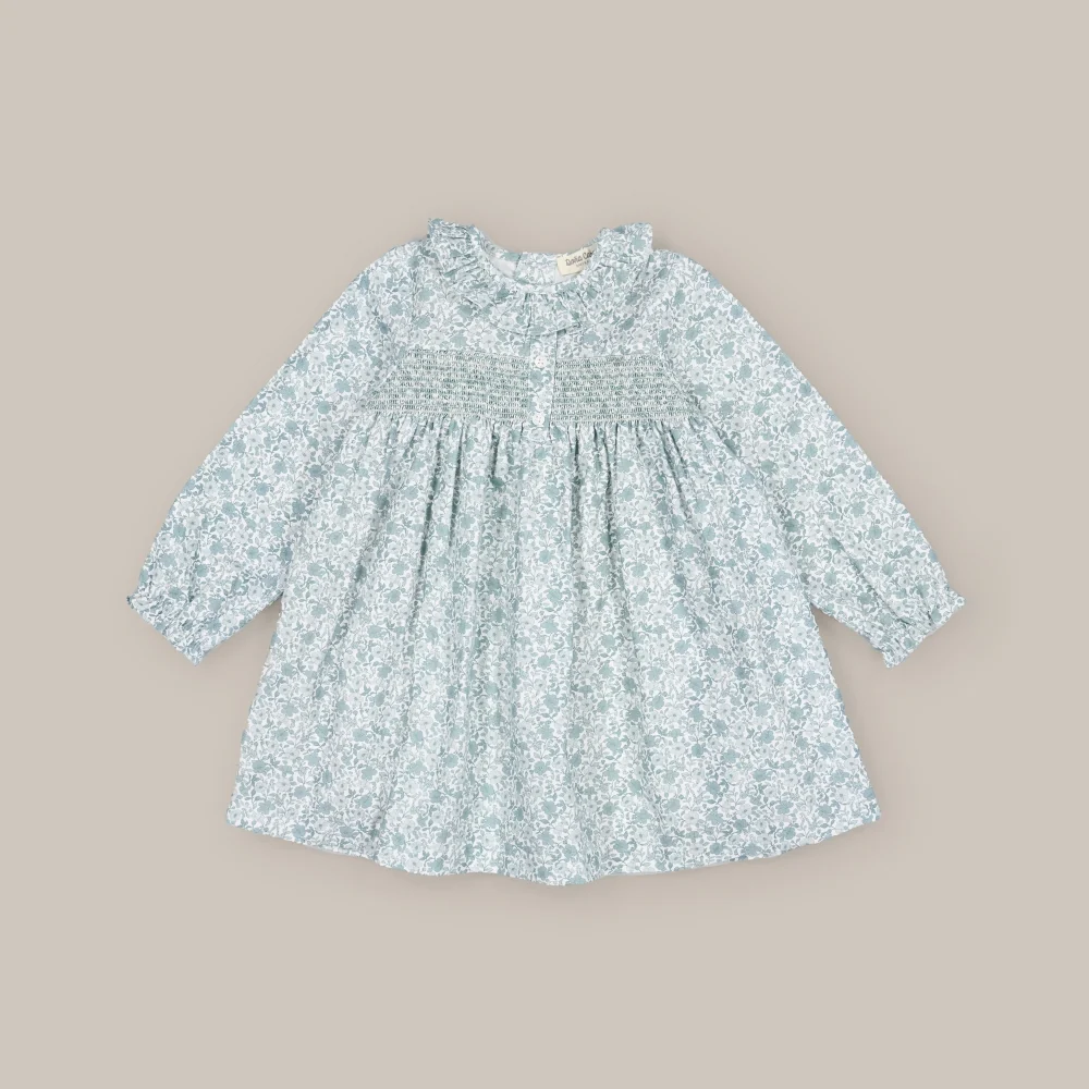 Doña Carmen Vestido para Niña Nidos Tea Verde