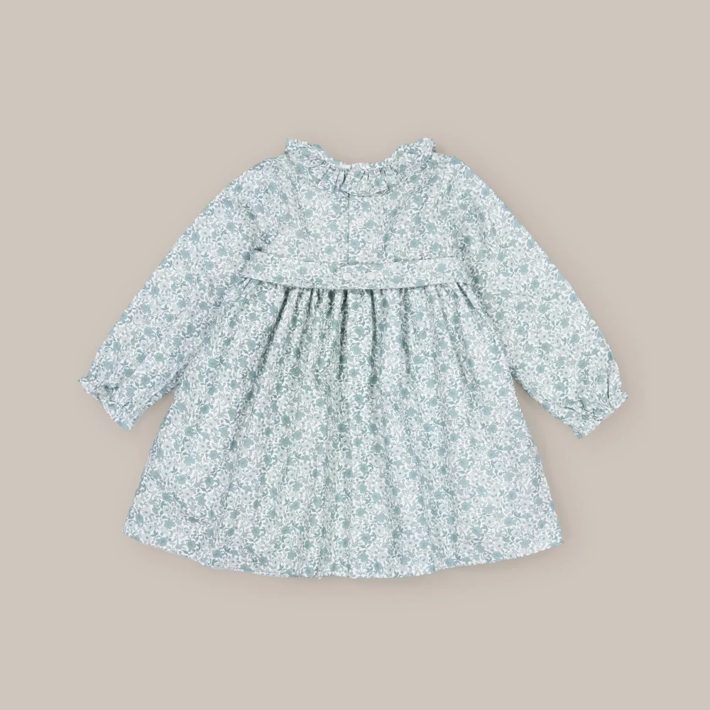 Doña Carmen Vestido para Niña Nidos Tea Verde - Imagen 2