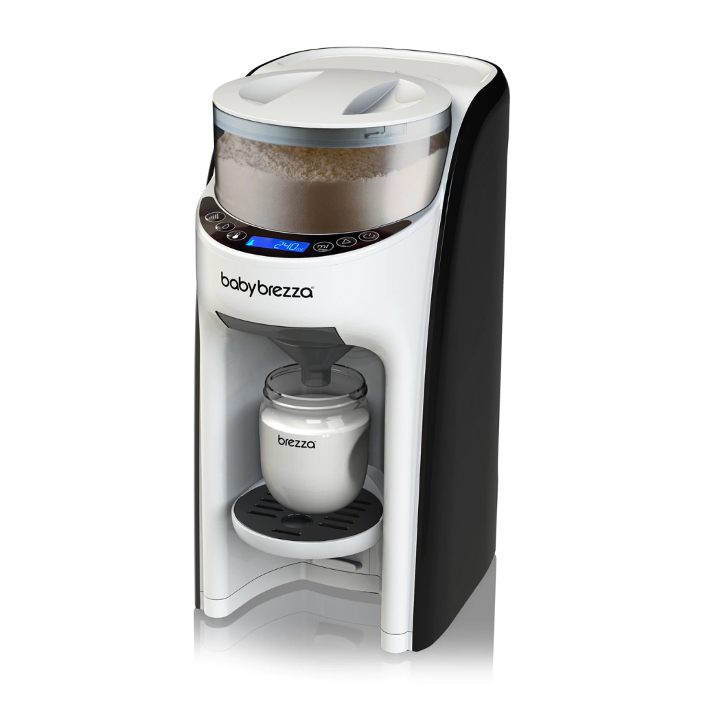 Máquina automática Formula Pro Advanced Baby Brezza para preparar biberones de fórmula infantil con temperatura ajustable.