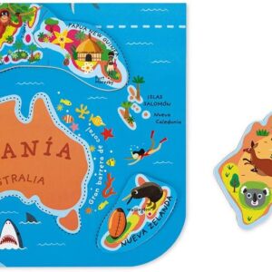 Mapa Magnético del Mundo 92 Piezas – Janod - Thumbnail Image 3