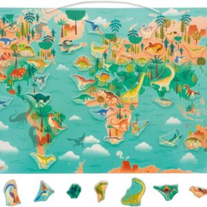 Mapamundi Magnético de Dinosaurios 50 Piezas – Janod - Thumbnail Image 2