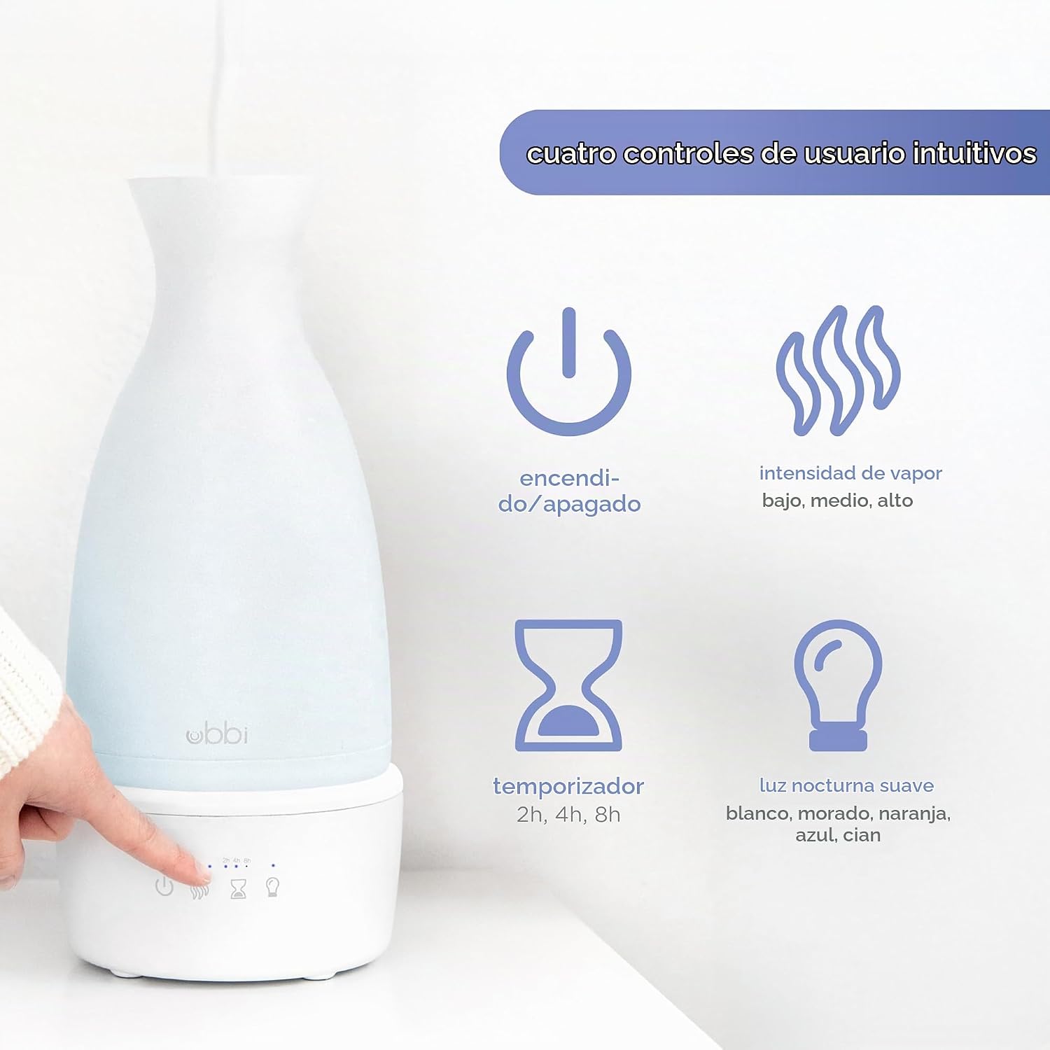 Humidificador Ultrasónico de Llenado Superior – Ubbi - Imagen 8