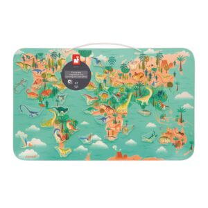 mapamundi mapa dinosaurios magnetico con poster 50 piezas niños 7 años