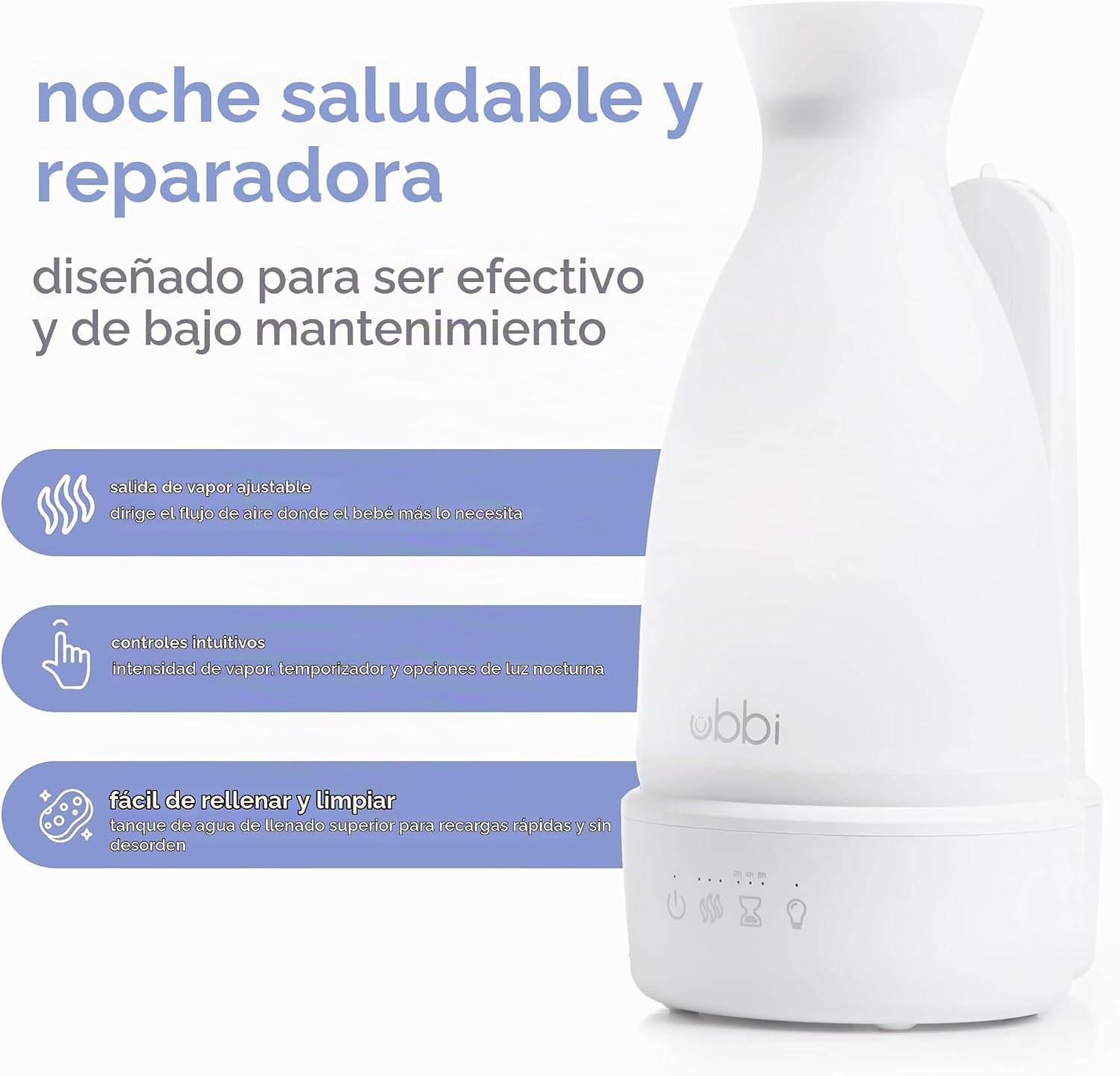 Humidificador Ultrasónico de Llenado Superior – Ubbi - Imagen 2