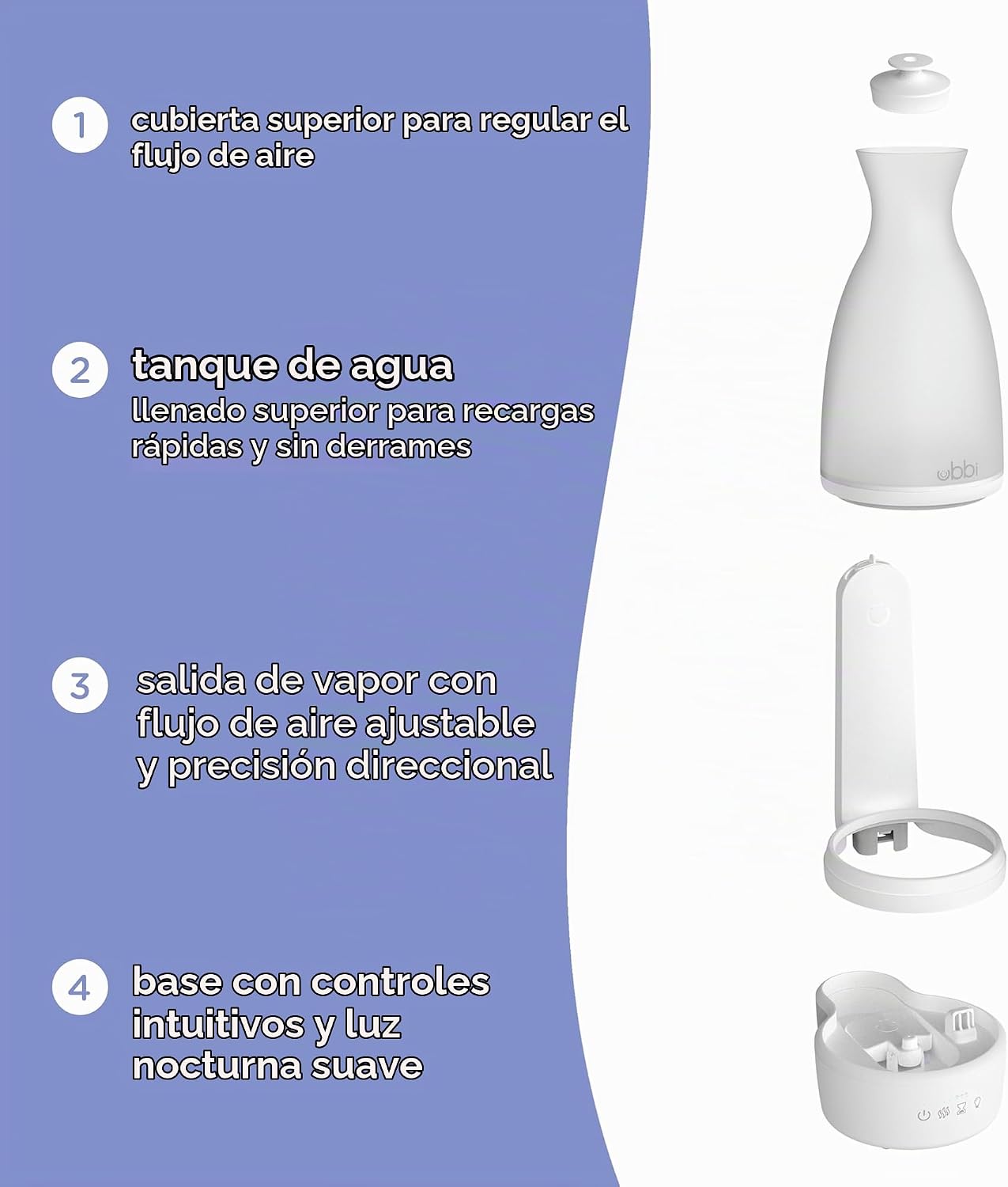 Humidificador Ultrasónico de Llenado Superior – Ubbi - Imagen 6