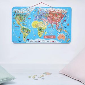 Mapa Magnético del Mundo 92 Piezas – Janod - Thumbnail Image 5