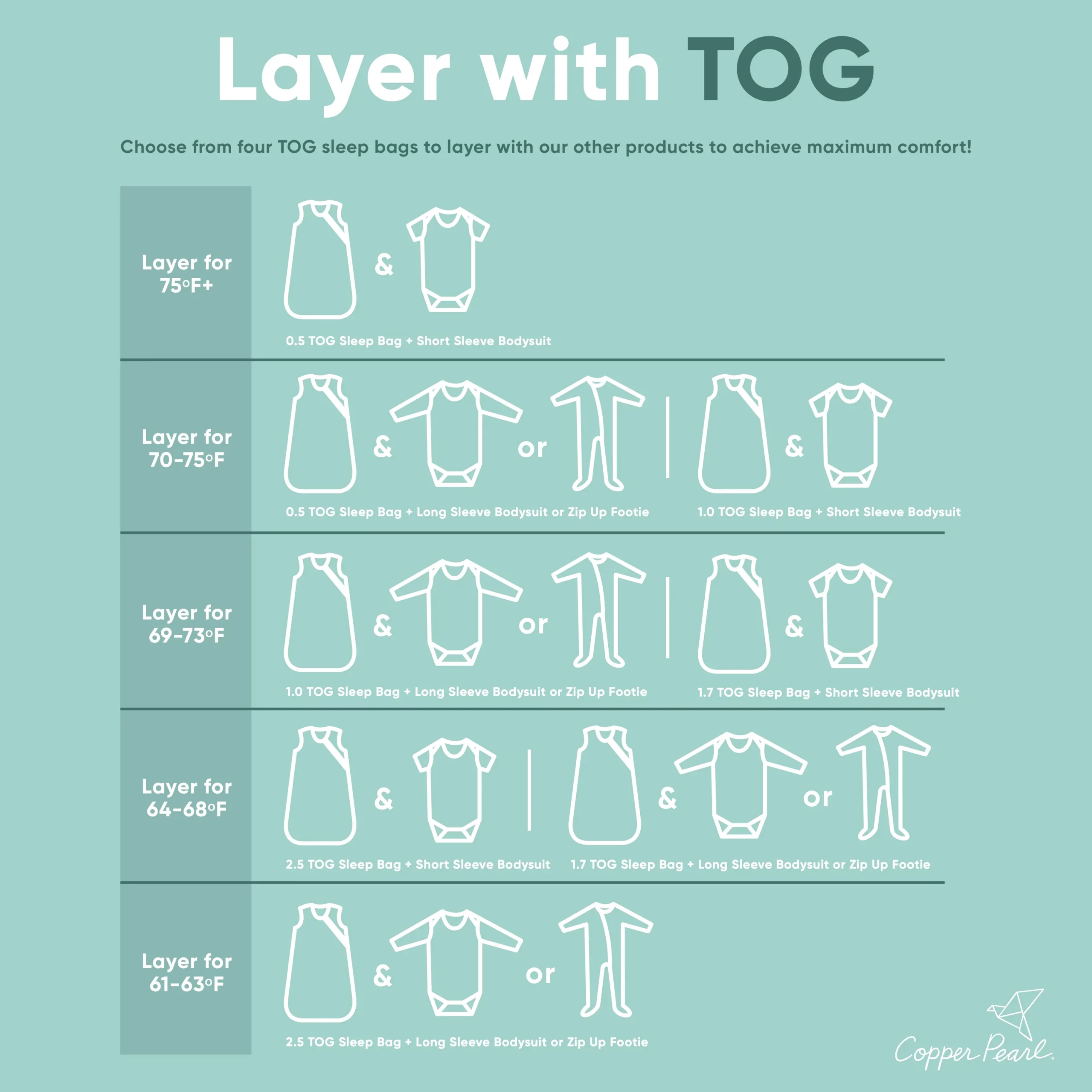 Saco de Dormir para Bebé TOG 1.7 Adelia – Copper Pearl - Imagen 2