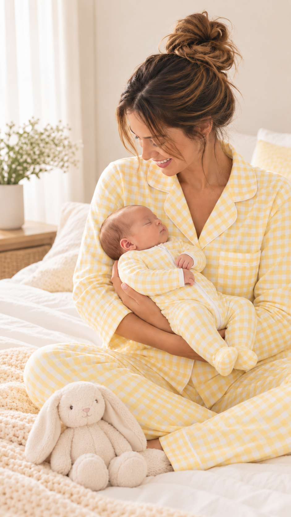 Pijama con Zipper Cuadros Amarillo 100% Algodón Pima – Pippa (Copiar) - Imagen 3